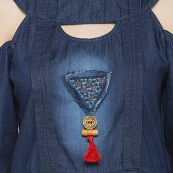 Blue embroidered cotton kurtas-and-kurtis 5