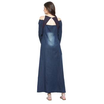 Blue plain cotton kurtas-and-kurtis 2