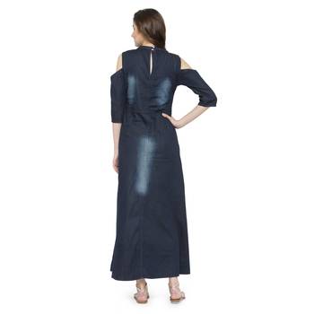 Blue plain cotton kurtas-and-kurtis 2