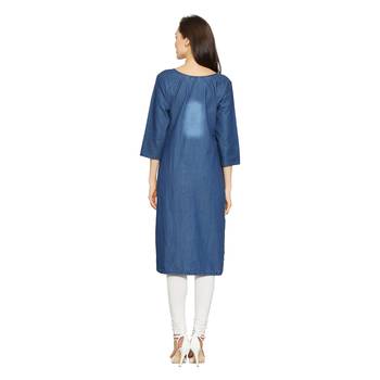Blue embroidered cotton kurtas-and-kurtis 2