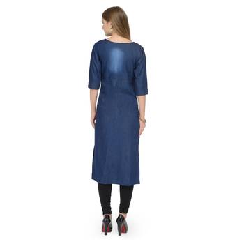 Blue embroidered cotton kurtas-and-kurtis 2
