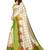 White and mehendi Coloured plain synthetic khadi silk saree with blouse