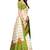 White and mehendi Coloured plain synthetic khadi silk saree with blouse