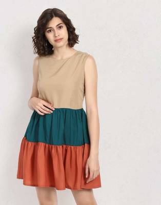 Multicolor plain crepe maxi-dresses 1