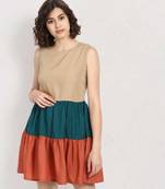 Multicolor plain crepe maxi-dresses