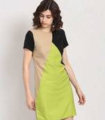 Green plain crepe maxi-dresses