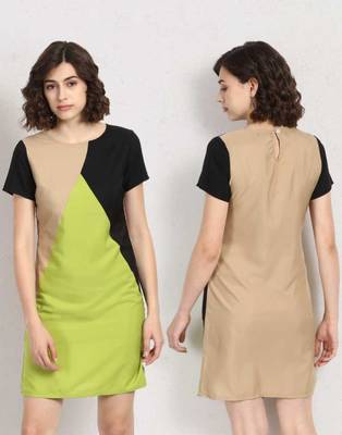 Green plain crepe maxi-dresses 2