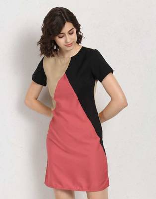 Peach plain crepe maxi-dresses 1
