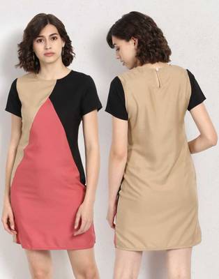 Peach plain crepe maxi-dresses 2