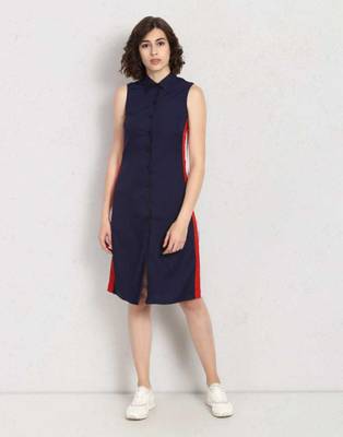 Blue plain crepe maxi-dresses 1