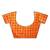 White and orange Coloured plain synthetic khadi silk saree with blouse