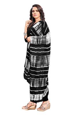 Black-Coloured Chiffon Shibori dyed Dupatta has no Border 3