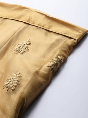 Beige embroidered Net unstitched ghagra choli 4