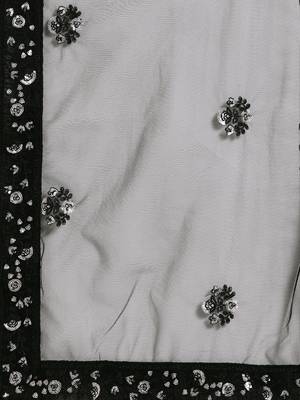 Black embroidered Net unstitched ghagra choli 5