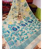 Off White Weaving Work Cotton Silk Jamdani Saree Without Blouse