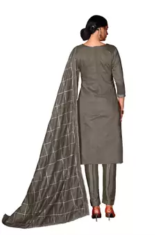 Women'S Grey Modal Cotton Dress Material With Innar