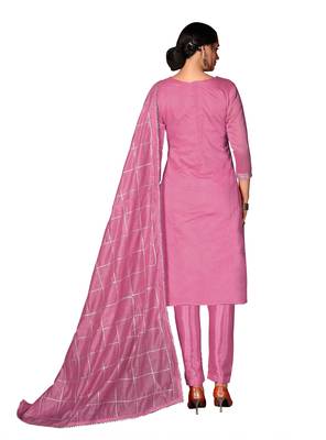 Women'S Baby Pink Modal Cotton Dress Material With Innar 3