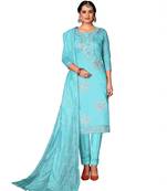Kimisha Women's Sky Blue Modal Cotton Dress Material With Innar