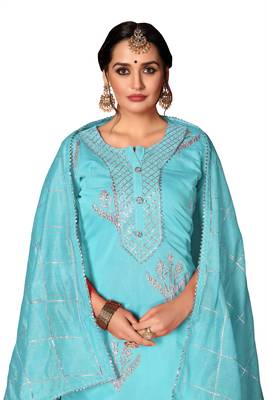 Kimisha Women's Sky Blue Modal Cotton Dress Material With Innar 2