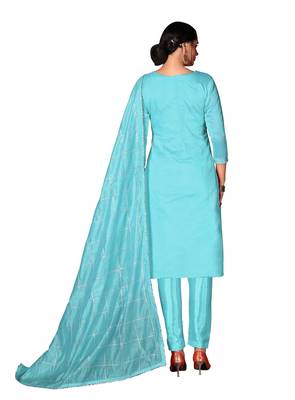 Kimisha Women's Sky Blue Modal Cotton Dress Material With Innar 3