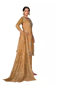Women'S Mustard Yellow Modal Cotton Dress Material With Innar