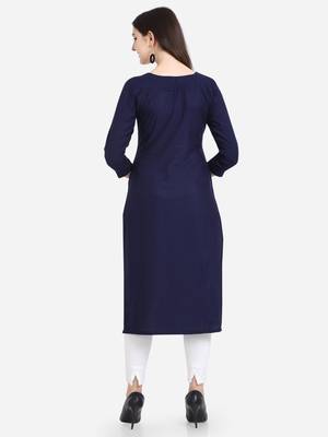 Blue embroidered viscose kurtas-and-kurtis 2