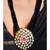 kundan pendant black crystal necklace set