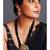 kundan pendant black crystal necklace set
