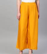 Pinksky Yellow plain viscose palazzo-pants