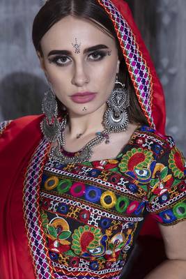 Black Embroidered Cotton Semi Stitched Lehenga 4