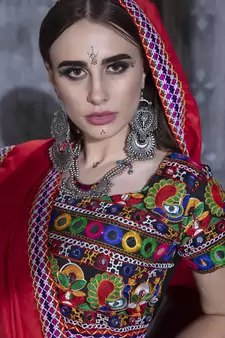 Black Embroidered Cotton Semi Stitched Lehenga