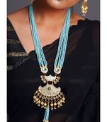 sky beaded kundan necklace set