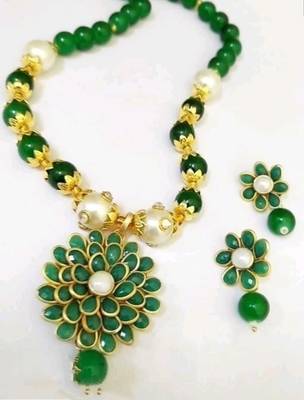 Green pearl necklace-sets 1
