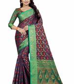 Light lilac woven banarasi silk saree 