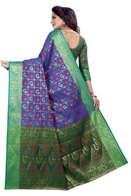 Blue woven banarasi silk saree  3