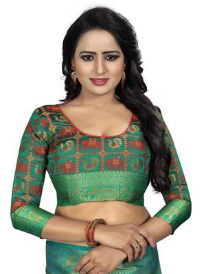 Blue woven banarasi silk saree  4