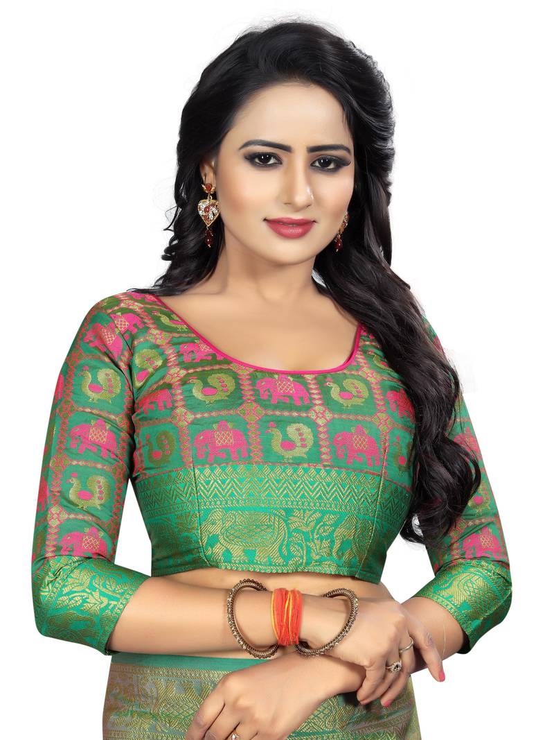 hot pink banarasi saree