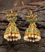 Green jhumkas