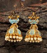 Turquoise jhumkas