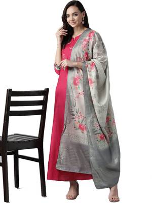 Pink printed art silk ethnic-kurtis 3