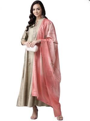 Beige printed art silk ethnic-kurtis 3