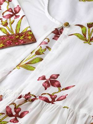 White floral print cotton salwar 3