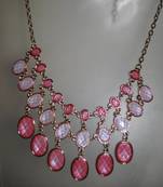 Shimmery  baby pink tone statement necklace 