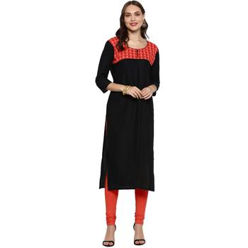 Black printed cotton cotton-kurtis 1