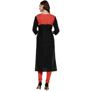 Black printed cotton cotton-kurtis 3