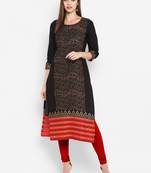 G COLLECTION Black printed cotton cotton-kurtis