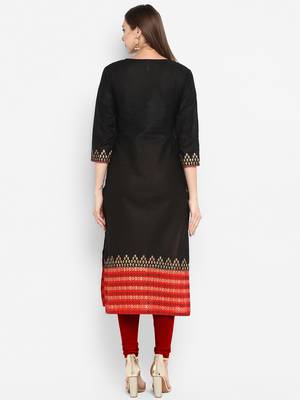  Black printed cotton cotton-kurtis 3