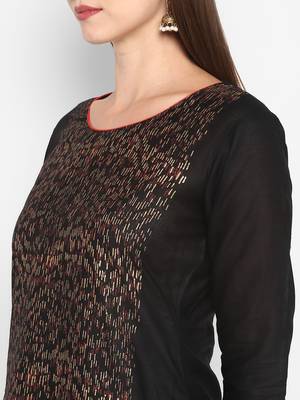  Black printed cotton cotton-kurtis 4