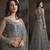 Grey Embroidered Net Salwar