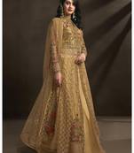 Mustard Embroidered Net Salwar
